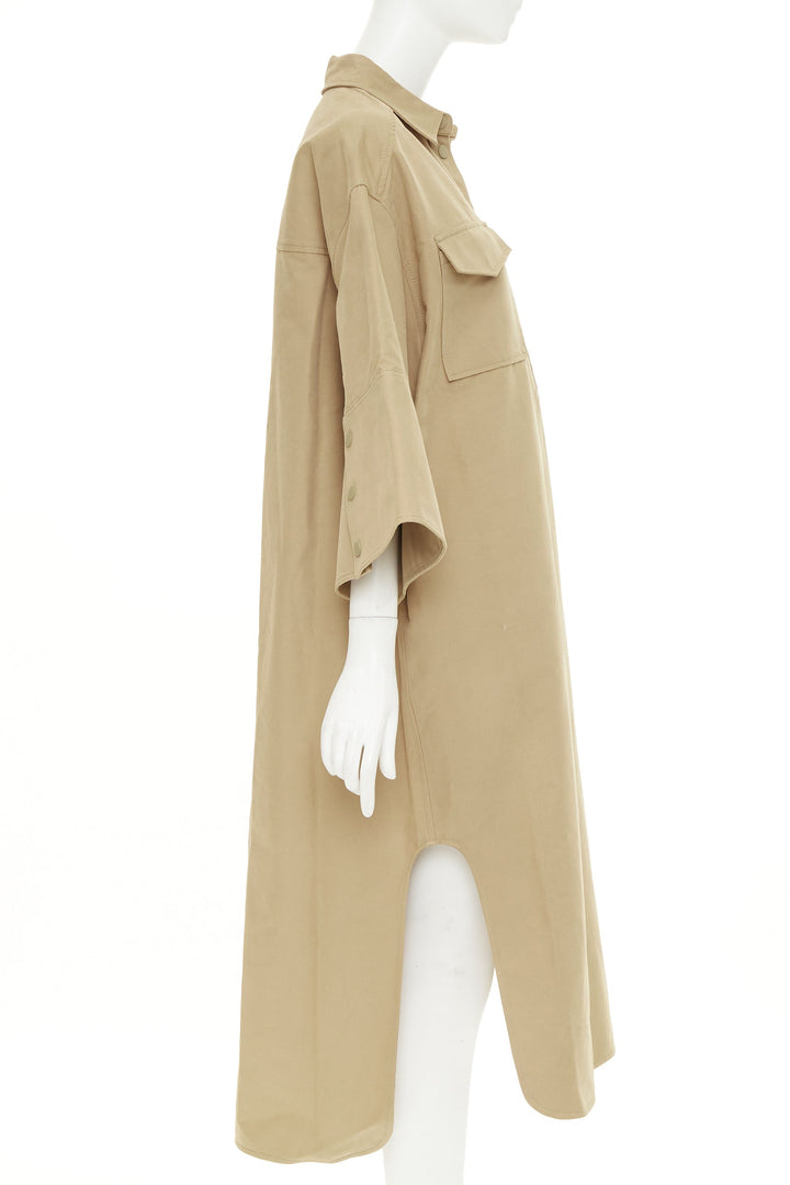 REMAIN BIRGER CHRISTENSEN Bonny cargo khaki organic cotton midi dress FR36 S