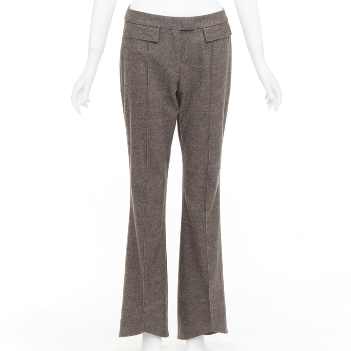 JOHN GALLIANO Vintage grey taupe wool cashmere blend flare suit pants FR40 L