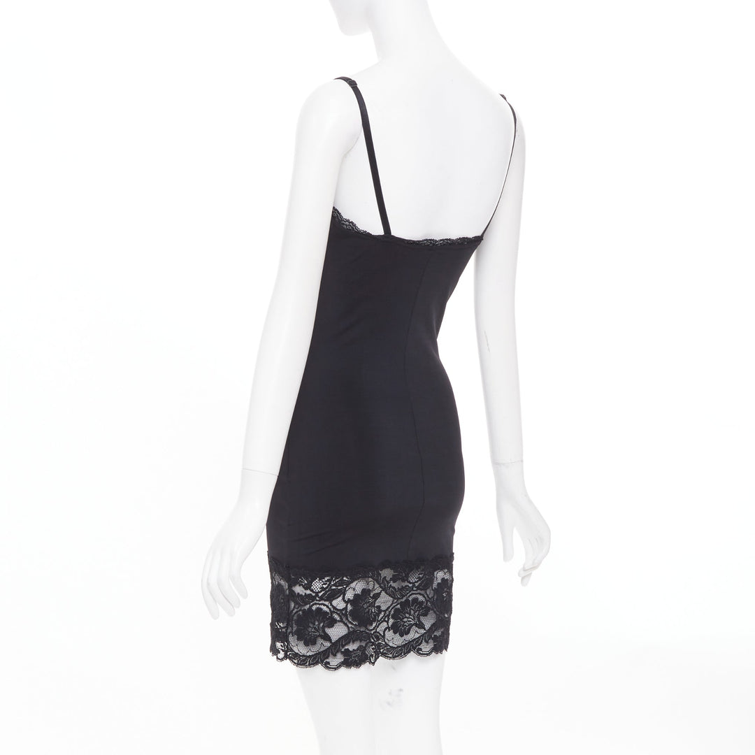 BEBE Vintage floral lace overlay satin sheer panel lingerie midi slip dress S
