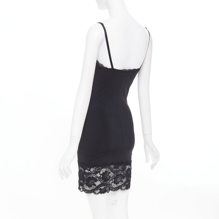 BEBE Vintage floral lace overlay satin sheer panel lingerie midi slip dress S