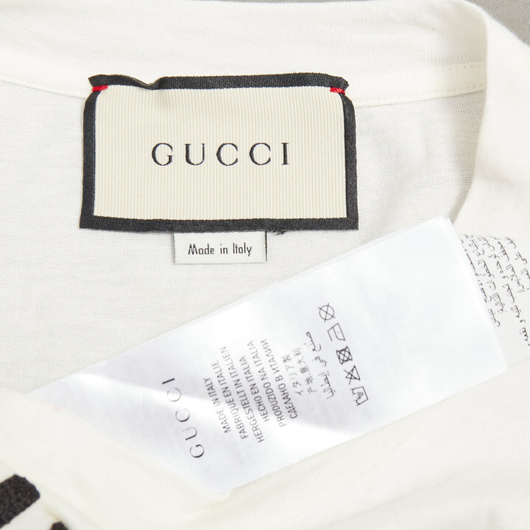 GUCCI 2017 Hollywood leopard floral embroidery applique off-white oversized S