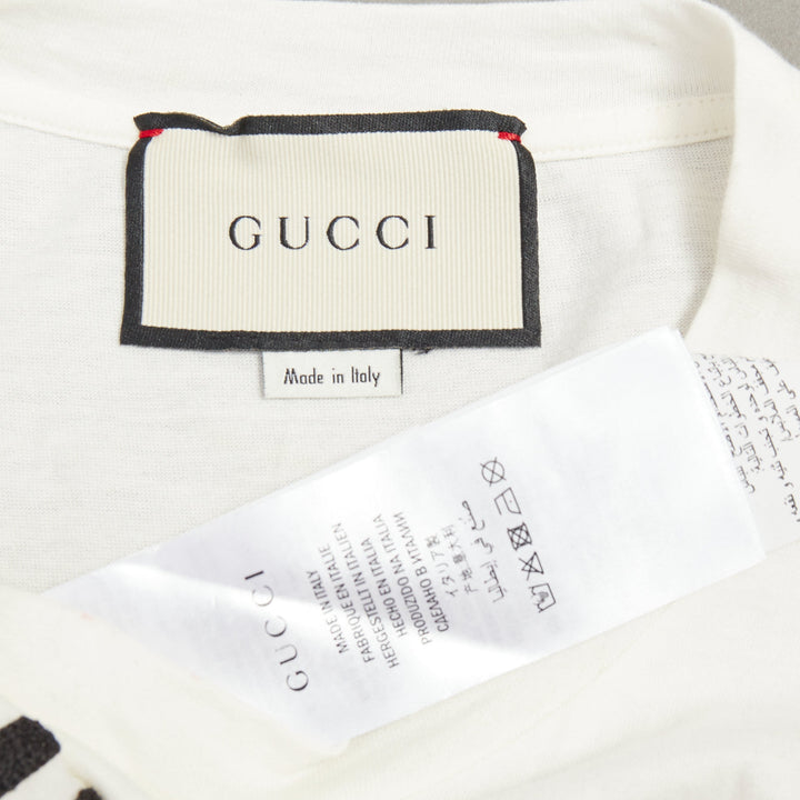 GUCCI 2017 Hollywood leopard floral embroidery applique off-white oversized S