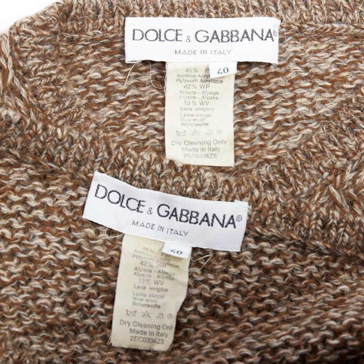 DOLCE GABBANA Vintage 1999 Runway brown crop top tube top set IT40 S