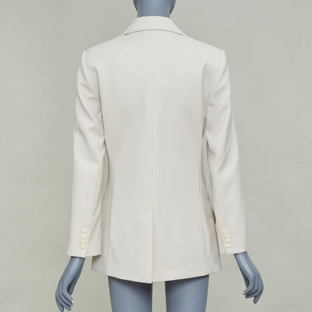 JOSEPH light grey virgin wool blend notched lapel two button blazer FR34 XS