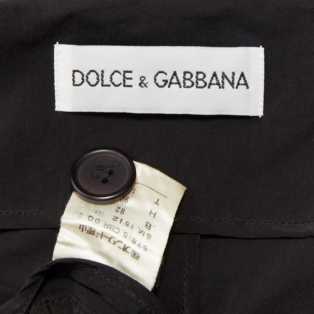 DOLCE GABBANA Vintage black grey cold off shoulder spaghetti button top