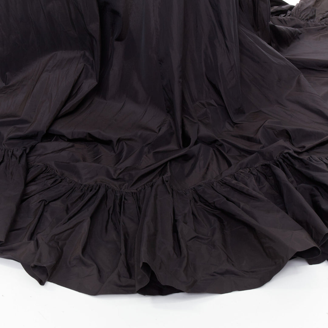 rare ALEXANDRE VAUTHIER COUTURE SS2017 Runway black velvet crystal ruffle gown