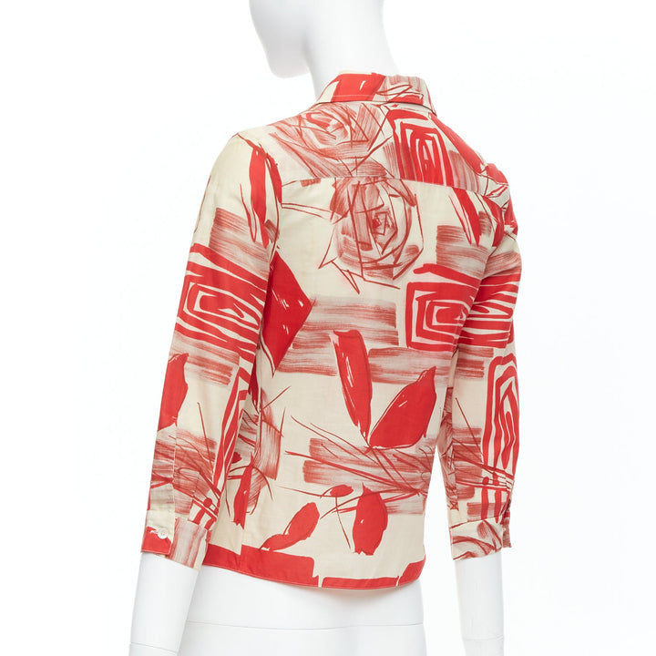 Female mannequin wearing Marni Red Cotton Women Top in Size IT38 | Available at JHROP