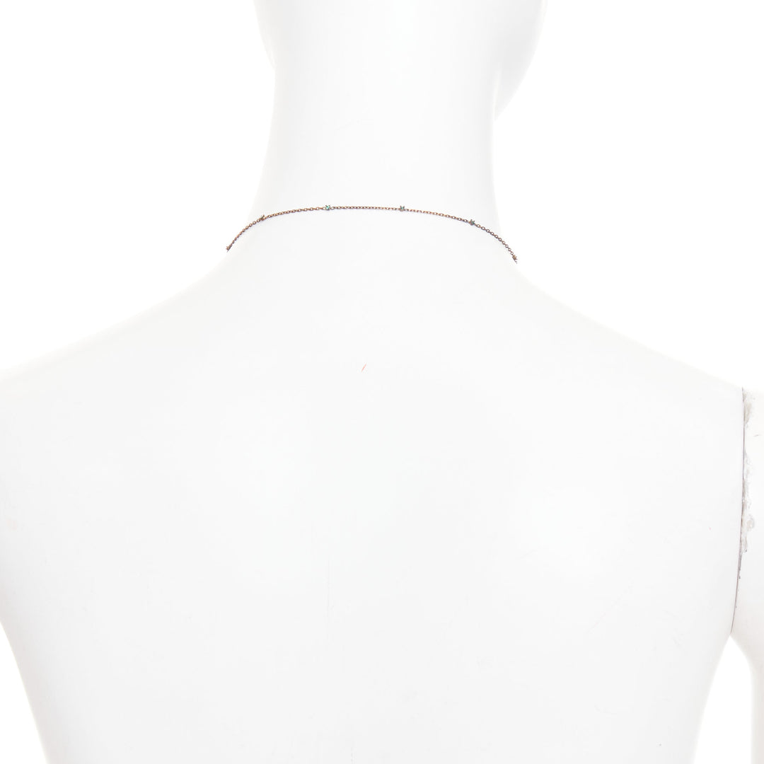 BOTTEGA VENETA Daniel Lee copper tone green crystal station pendant necklace