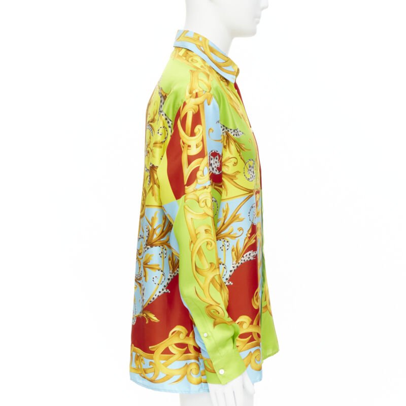 VERSACE 2020 Runway Barocco Acanthus Pop Print Limited silk shirt EU39 S