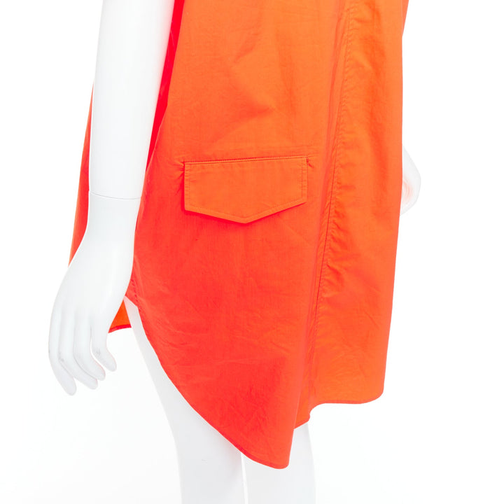 ACNE STUDIOS 2016 Lash Tech Pop neon orange cotton shirt dress FR34 XS