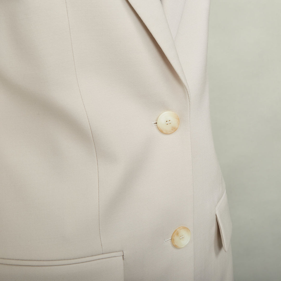JOSEPH light grey virgin wool blend notched lapel two button blazer FR34 XS