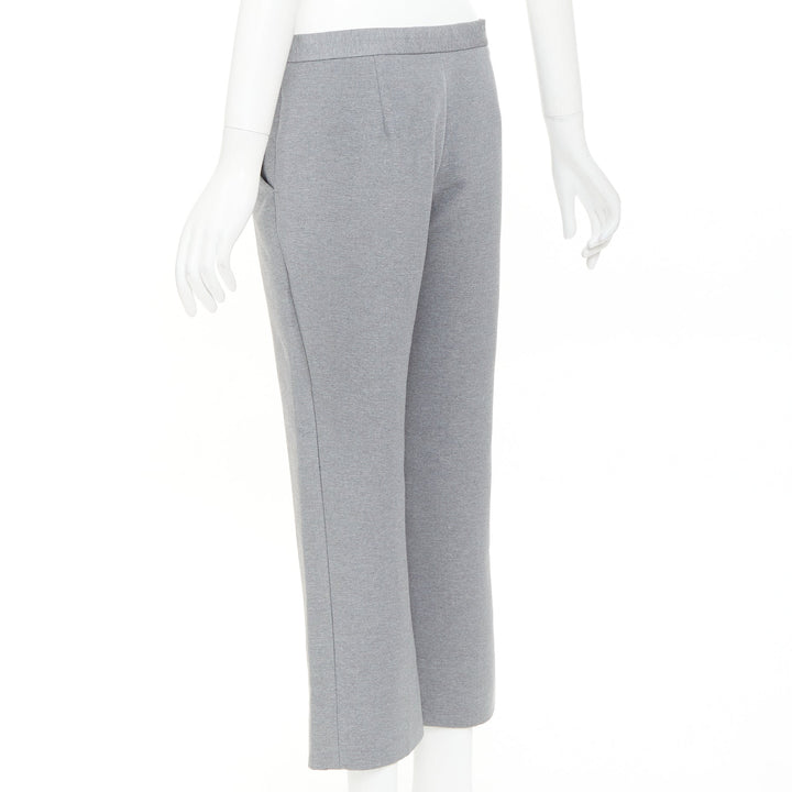 THE ROW grey polyamide silk low waist darted cropped harem pants US4 XXS