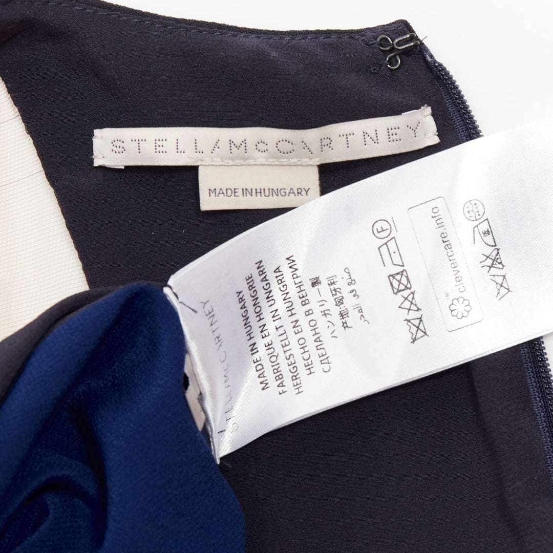STELLA MCCARTNEY 2016 blue sheer panel waist illusion mini dress IT36 XXS