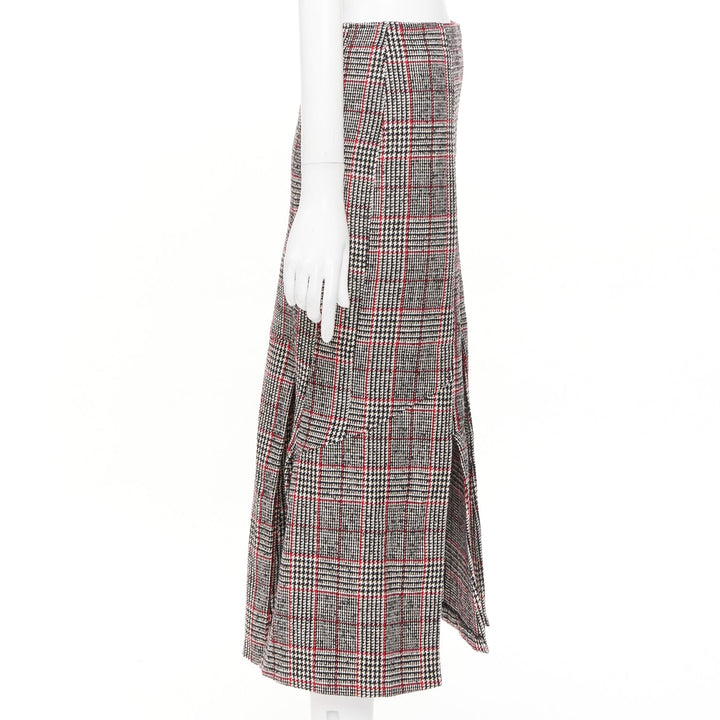 MCQ ALEXANDER MCQUEEN multicolor plaid checked tweed pleated midi skirt IT38