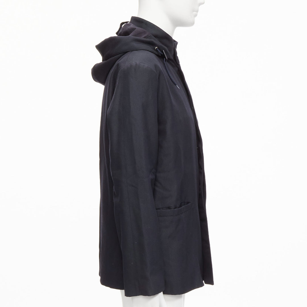 Male mannequin wearing Marni Black Wool Men Coat in Size IT48 | Available at JHROP