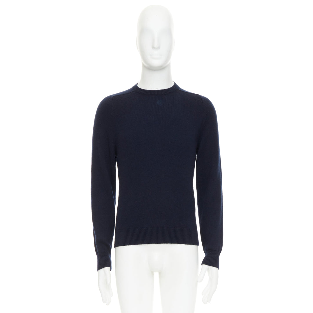 SAINT LAURENT 2015 100% cashmere navy crew neck pullover sweater M