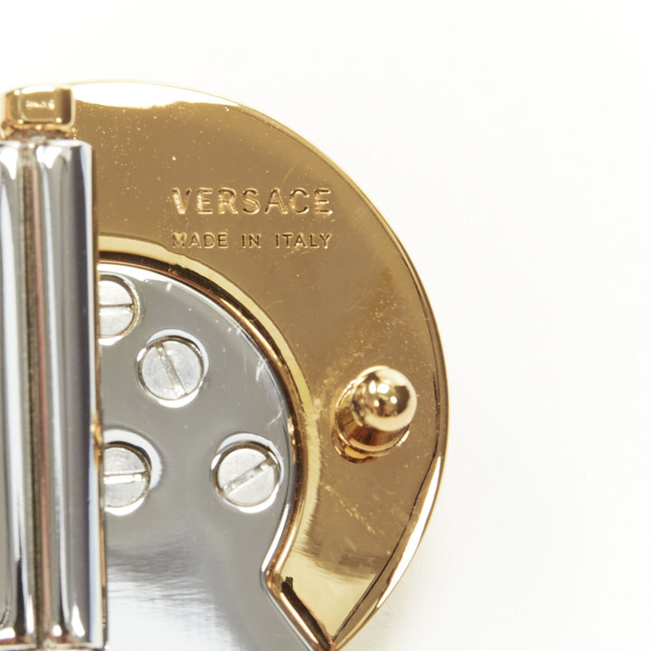 VERSACE Demi Medusa Reversible black white split coin belt 75cm-85cm