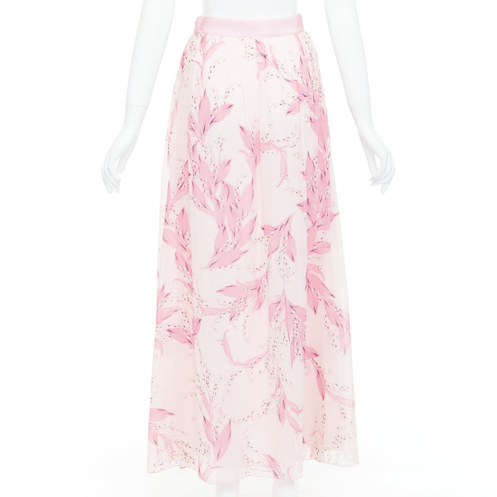 Female mannequin wearing Giambattista Valli Pink Silk Women Skirt in Size IT38 | Available at JHROP