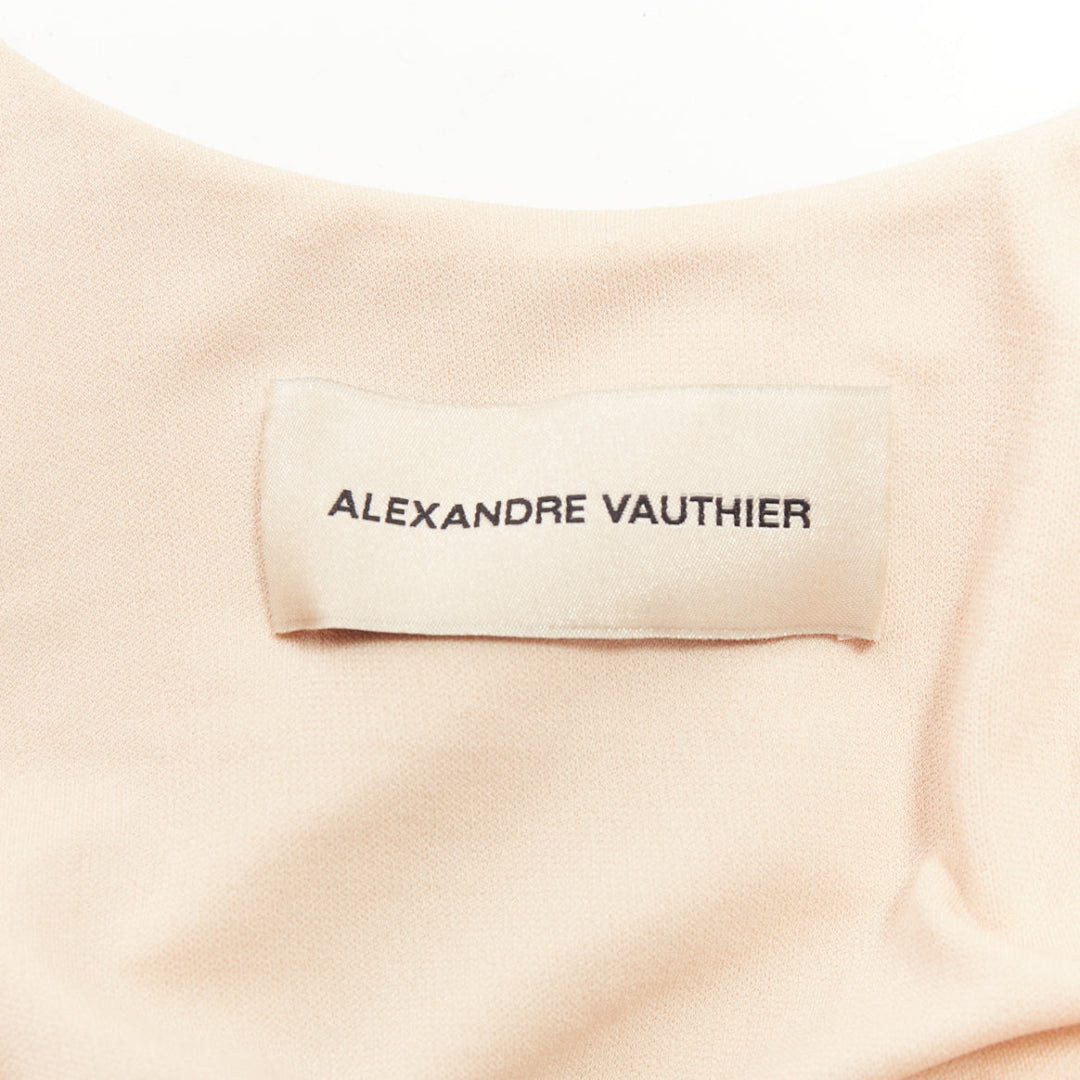 ALEXANDRE VAUTHIER Bridal ivory diamond strass crystal asymmetric batwing gown