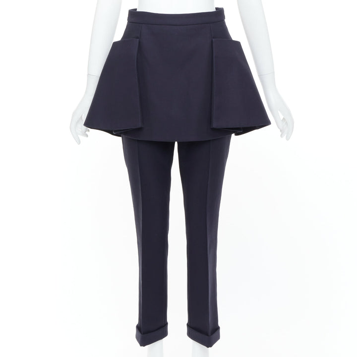 CHRISTIAN DIOR 2017 Runway detachable peplum skirt straight leg trousers FR38 M