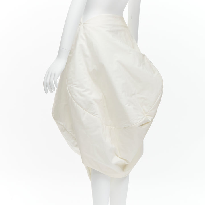 rare COMME DES GARCONS 1997 Runway Lumps Bumps 3D white cotton bubble skirt M