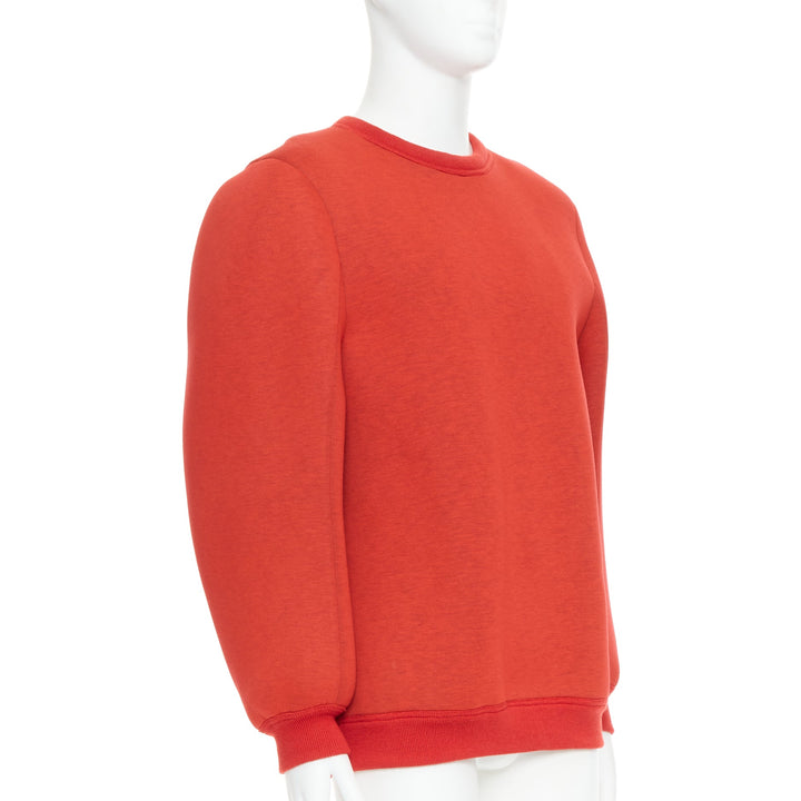 MAISON MARGIELA 2010 red neoprene structured curved sleeve pullover jumper S