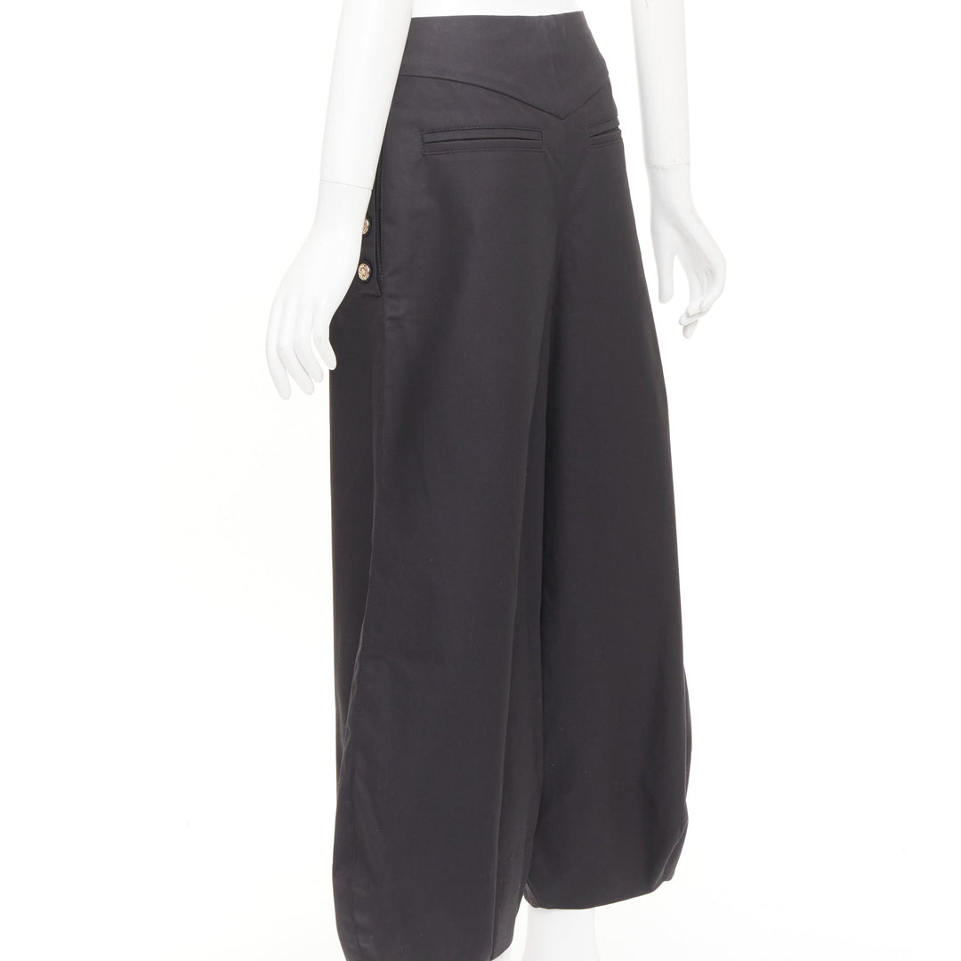 CHANEL Karl Lagerfeld Side Button High Waist Balloon Cropped cotton pants FR38 M