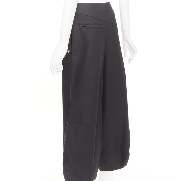 CHANEL Karl Lagerfeld Side Button High Waist Balloon Cropped cotton pants FR38 M