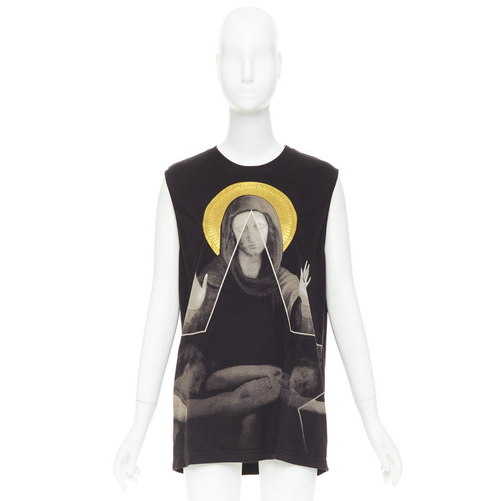 GIVENCHY Riccardo Tisci Lane Crawford Madonna Halo foil muscle tank top M