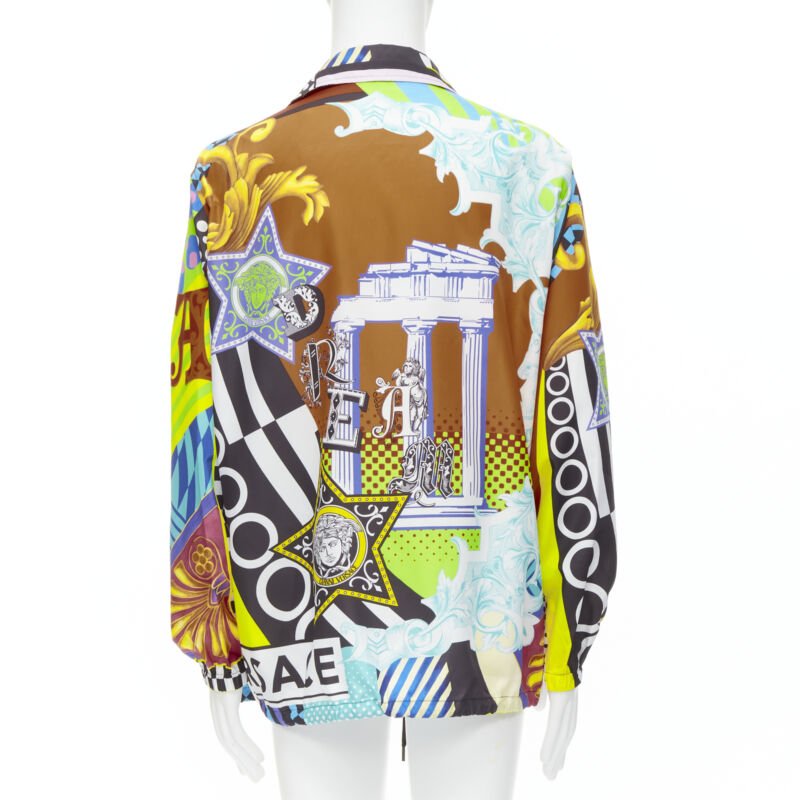 VERSACE 2020 Runway Pop Temple print nylon windbreaker shirt jacket IT48 M