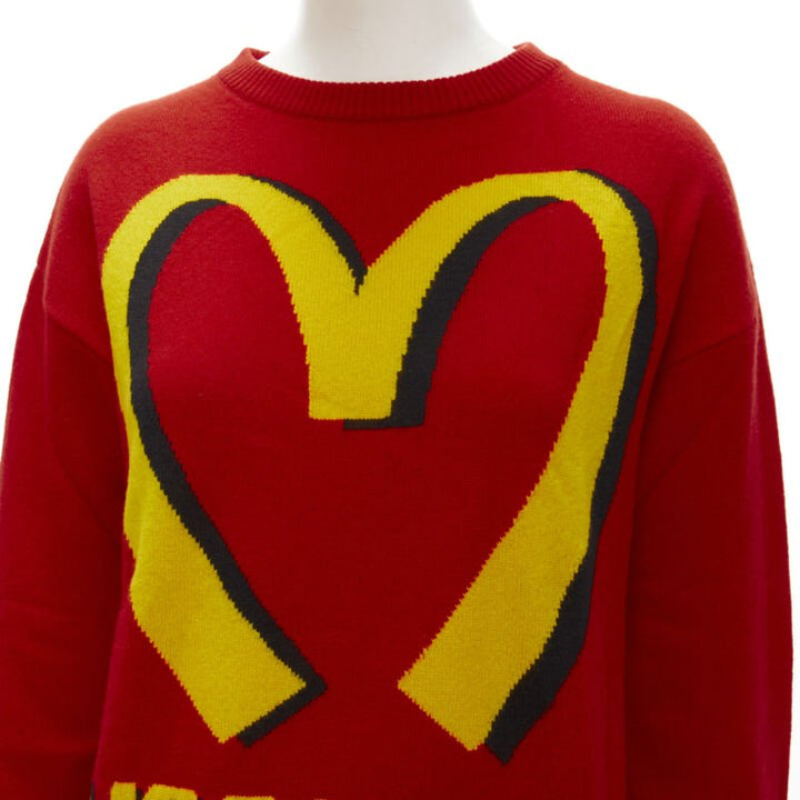 MOSCHINO 2014 Runway Fast Food red yellow McDonalds pullover S