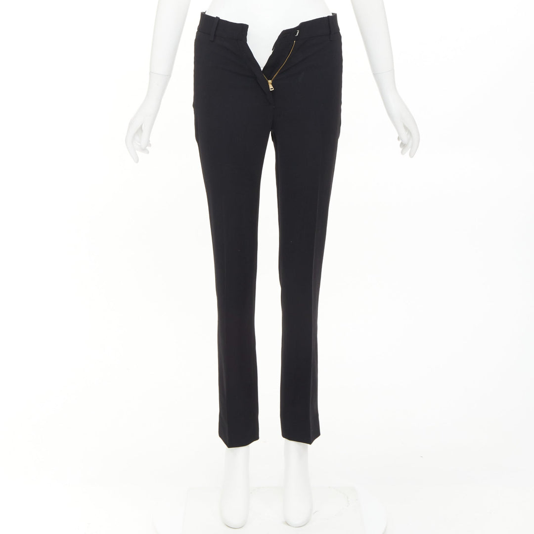OLD CELINE Phoebe Philo black high waisted pockets minimal cropped trousers FR34