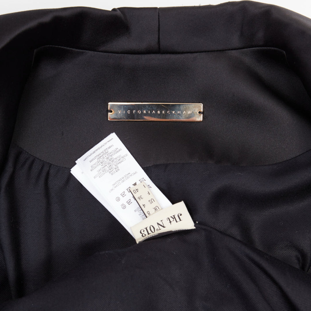 VICTORIA BECKHAM No.13 Runway black silk wool blend cape jacket UK8 S