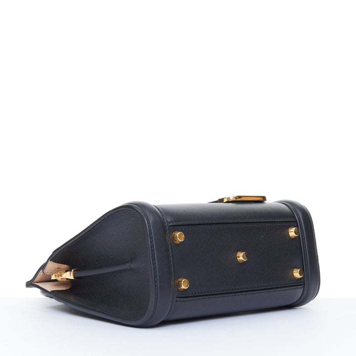 ALEXANDER MCQUEEN Heroine 21 black calfskin leather gold hardware satchel bag