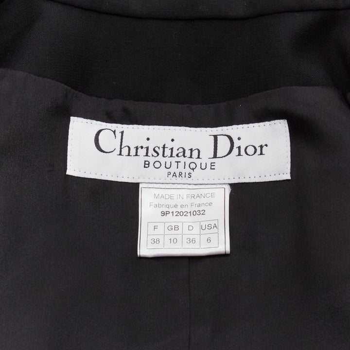 CHRISTIAN DIOR John Galliano 1999 Runway black Mao Mandarin collar jacket FR38 M
