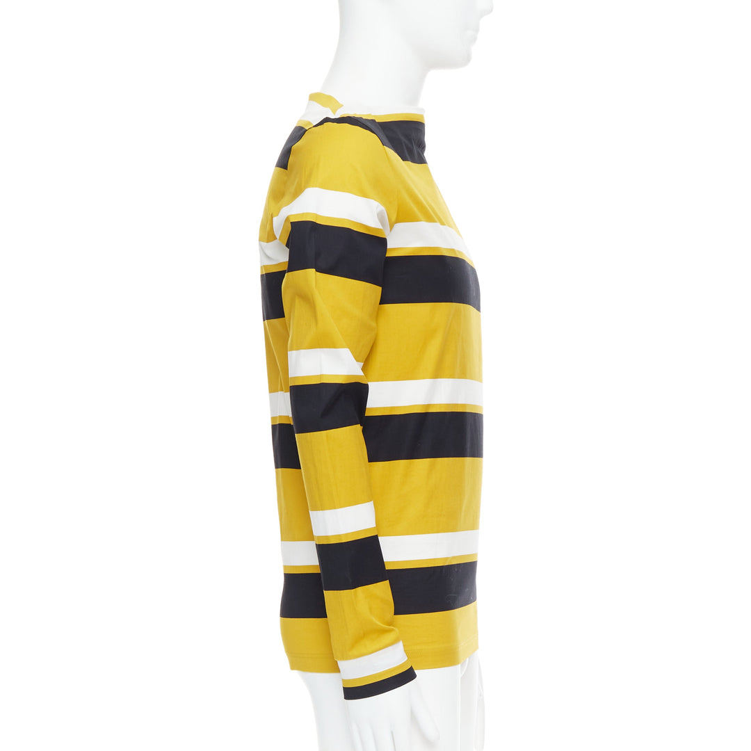 PRADA 2011 Special Edition yellow black white stripe bateau neck sailor shirt S