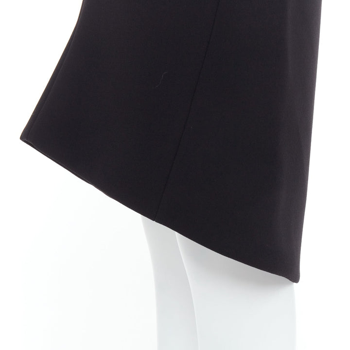 BALENCIAGA 2013 black scuba hi low waistband hem pencil skirt FR36 S