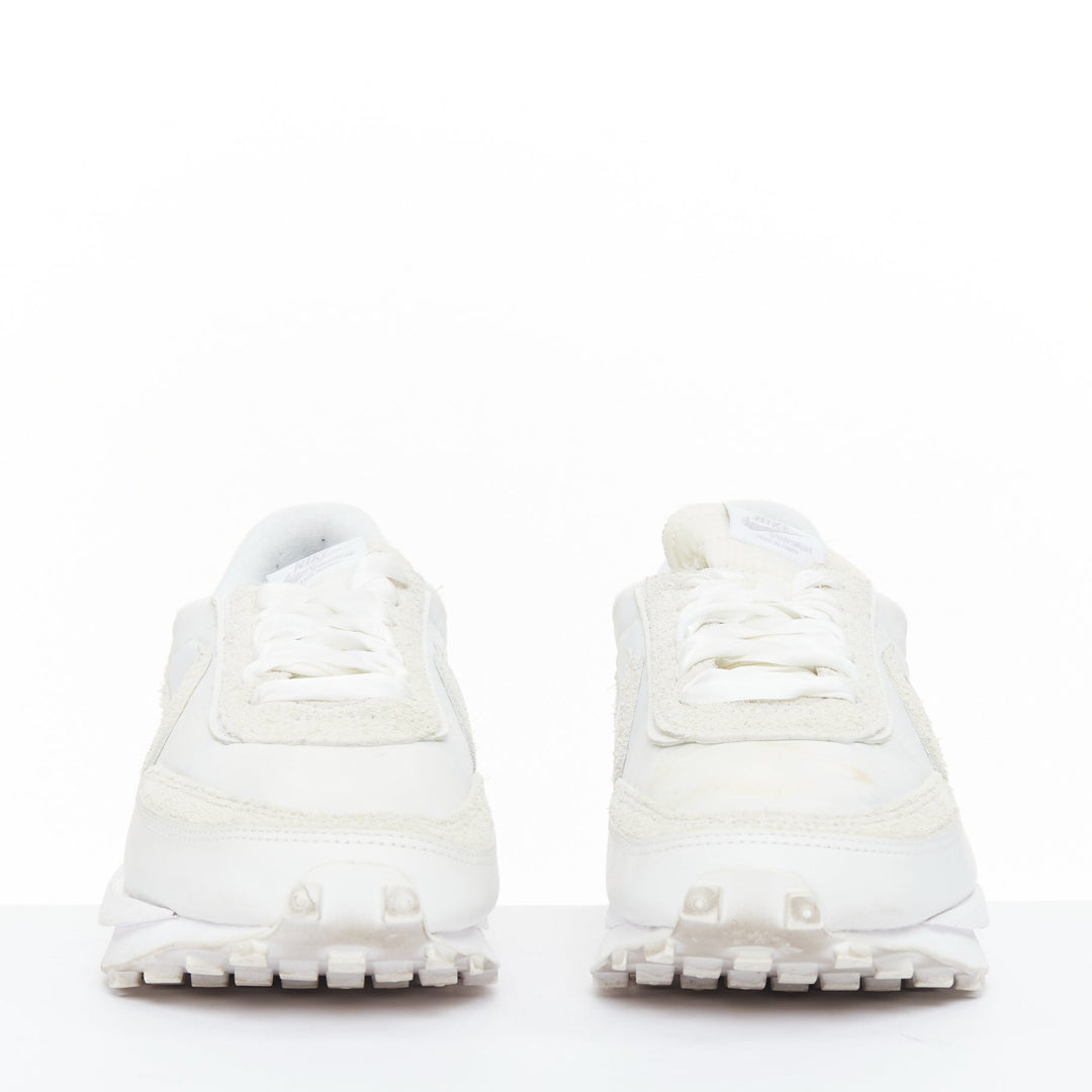 SACAI 2020 LDWaffle white nylon cream leather double swoosh sneakers EU43