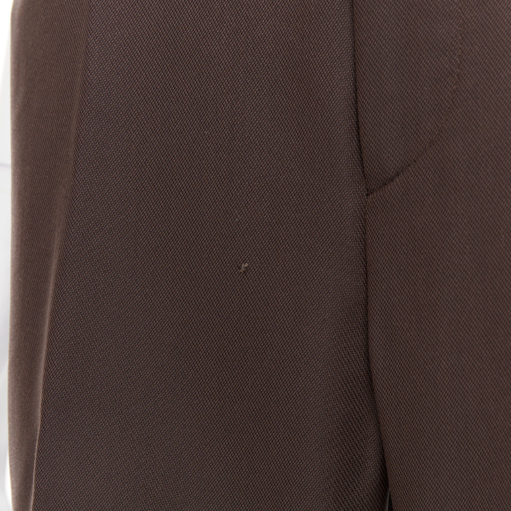 GUCCI Tom Ford chocolate brown curved pocket high waist flare trousers IT40 S