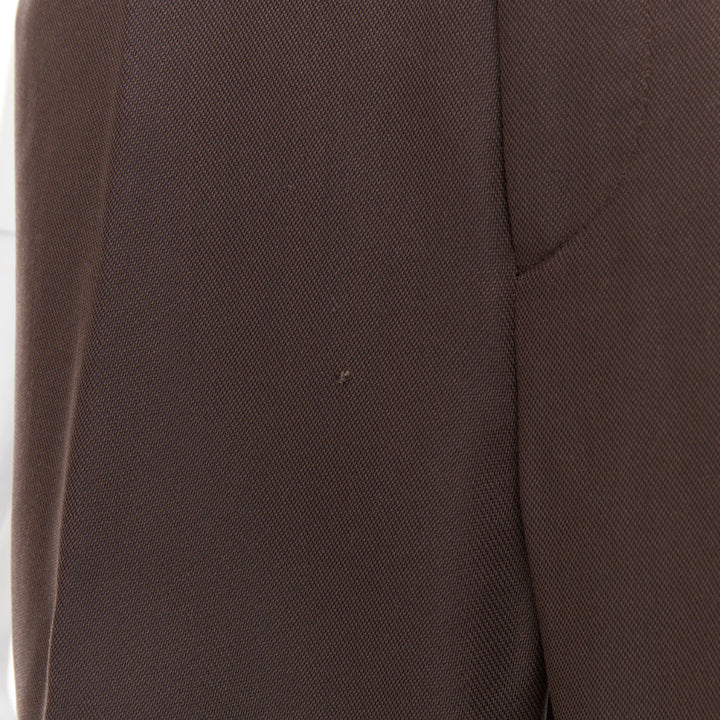 GUCCI Tom Ford chocolate brown curved pocket high waist flare trousers IT40 S