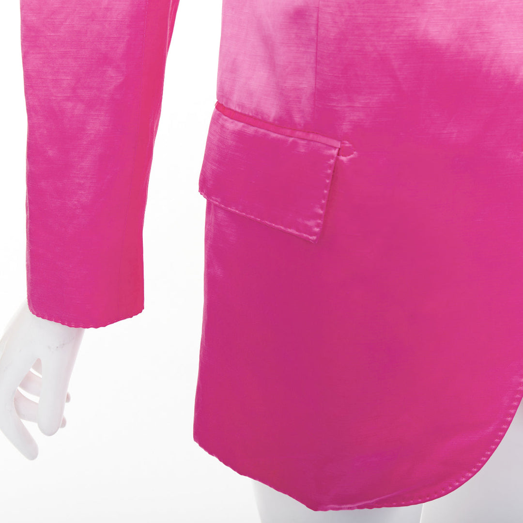 TOM FORD orchid pink satin handstitched lapel oversized blazer jacket IT36 XXS