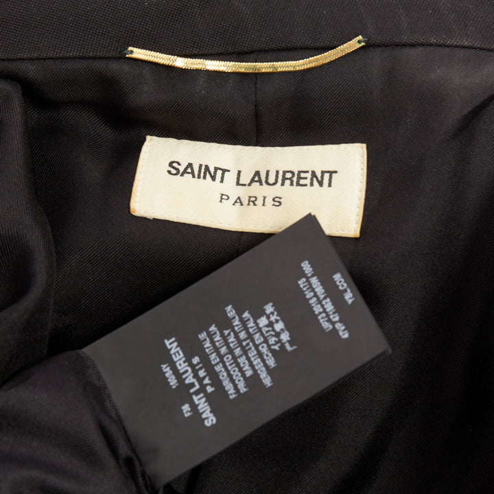 SAINT LAURENT 2016 Surf Sound black cut sleeves raw edged exposed pads vest FR36