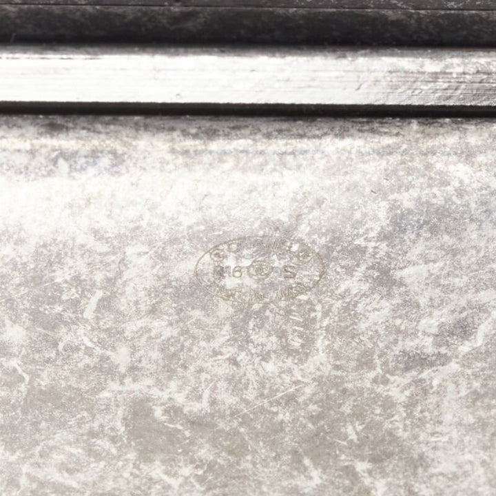 rare CHANEL 2016 black white logo scallop antique silver CC buckle luggage strap