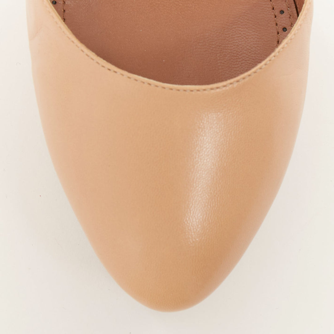 ALAIA 2012 nude leather double ankle strap high heel platform pumps EU35.5