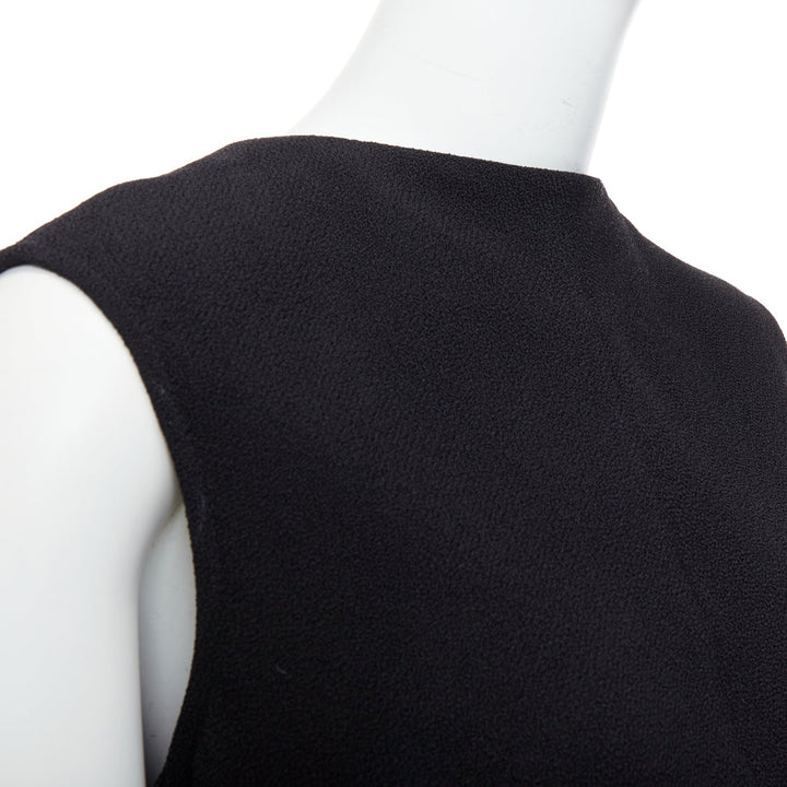 VICTORIA BECKHAM black drape backless inserted belt crew neck top