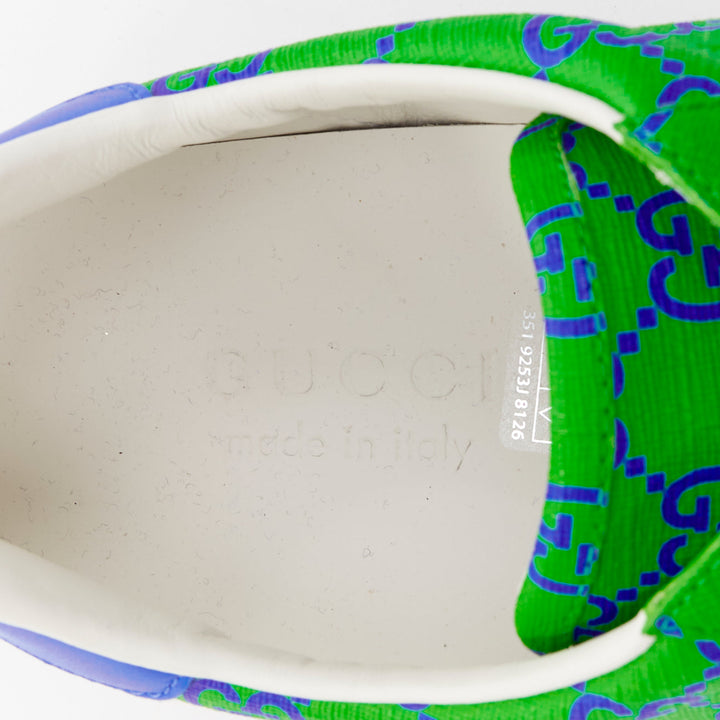 GUCCI Ace Supreme Joy Monogram green blue low top sneakers UK7.5 EU41.5