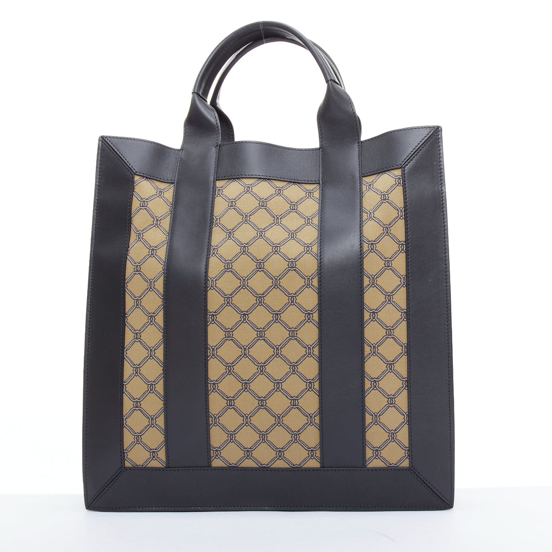 SHANGHAI TANG Yuni Ahn 2022 North South brown lattice weave tote bag