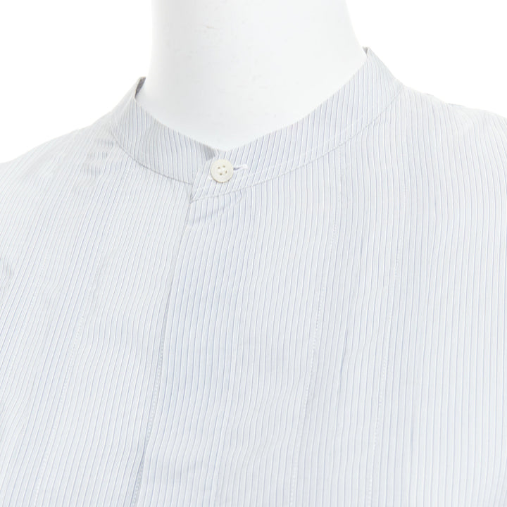 CHRISTIAN DIOR blue 100% silk CD bee embroidery button down shirt dress FR36 S