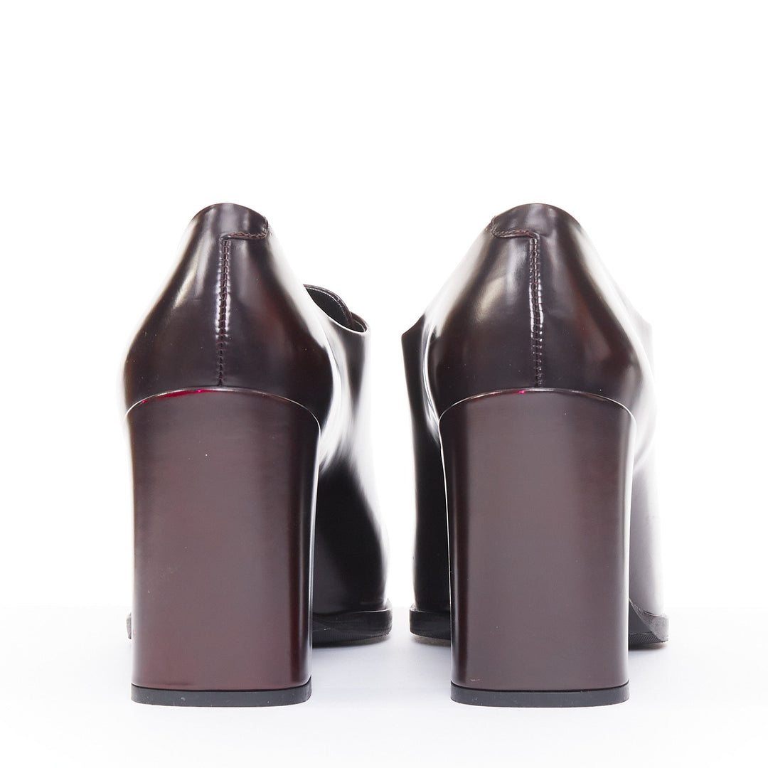 CHRISTIAN DIOR 2014 Runway Garconne burgundy neon pink cap toe pumps EU37.5
