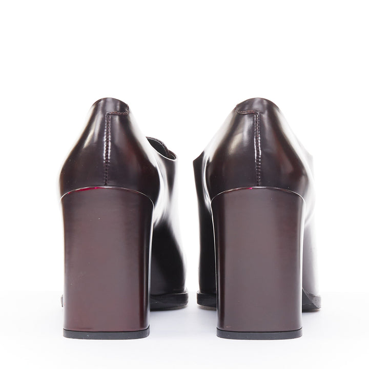 CHRISTIAN DIOR 2014 Runway Garconne burgundy neon pink cap toe pumps EU37.5